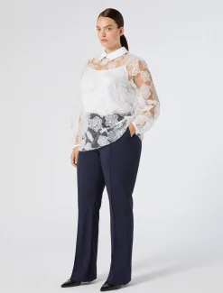 Ausgestellte Hose aus Wollcanvas