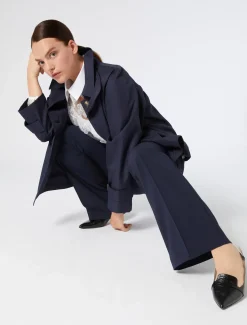 Ausgestellte Hose aus Wollcanvas