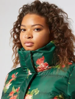 Bedruckte, wasserabweisende Daunenjacke