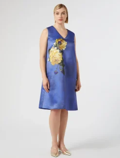 Bedrucktes Kleid aus Duchesse