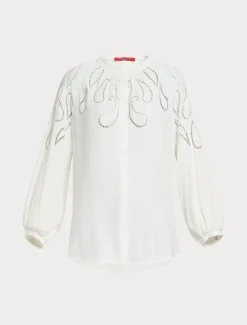 Bestickte Bluse aus Viskose