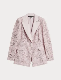 Blazer aus beschichtetem Makramee