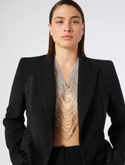 Blazer aus Cady und Tüll