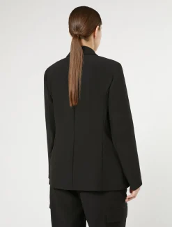 Blazer aus Crêpe-Envers-Satin