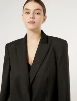Blazer aus Twill mit Strass