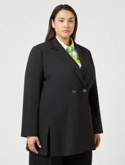 Blazer aus Wollsatinkrepp