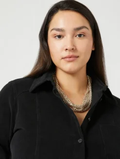 Bluse aus Baumwollsamt