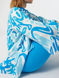 Bluse aus bedrucktem Popeline