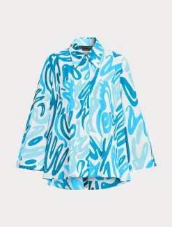 Bluse aus bedrucktem Popeline