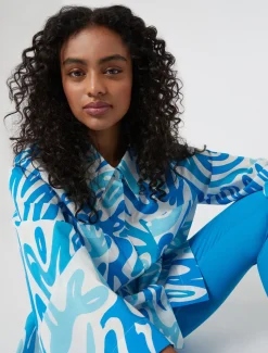 Bluse aus bedrucktem Popeline