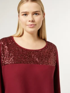 Bluse aus Crêpe-Envers-Satin