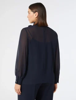 Bluse aus Crêpe-Georgette