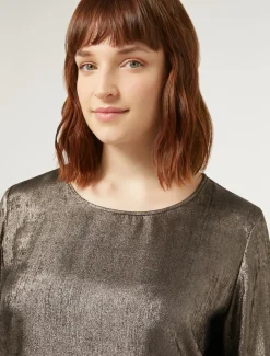 Bluse aus laminiertem Chiffon