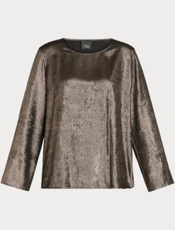 Bluse aus laminiertem Chiffon