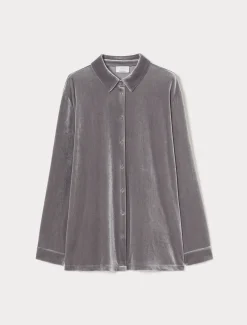 Bluse aus Samt-Jersey
