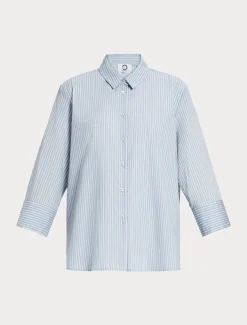 Bluse aus stückgefärbtem Baumwollgemisch