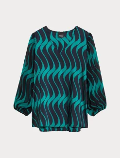 Bluse aus Twill und Georgette