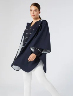 Cape aus Canvas und meliertem Jersey