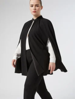 Cape aus Crêpe-Envers-Satin