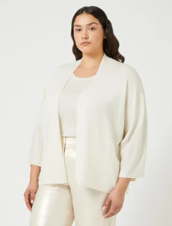 Cardigan aus Metallic-Wolle