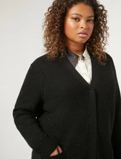 Cardigan aus Wollmischung mit Strass