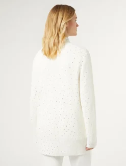 Cardigan aus Wollmischung mit Strass