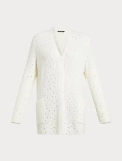 Cardigan aus Wollmischung mit Strass