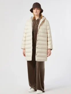 Daunenjacke aus Taft und wasserabweisendem Nyloncanvas