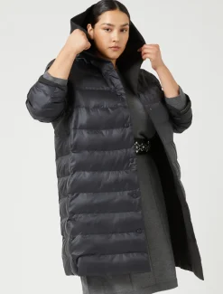 Daunenjacke aus Taft und wasserabweisendem Nyloncanvas