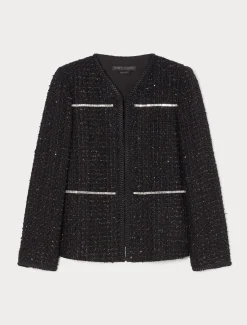 Garngefärbte Jacke mit Stickerei