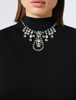 Halskette und Ohrringe mit Strass