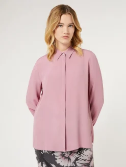 Hemdbluse aus Acetat und Seide