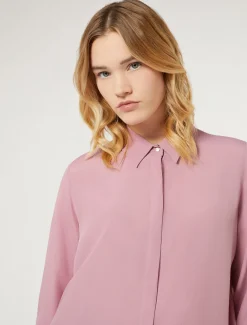 Hemdbluse aus Acetat und Seide