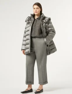 Hemdbluse aus Baumwollcanvas und Seide