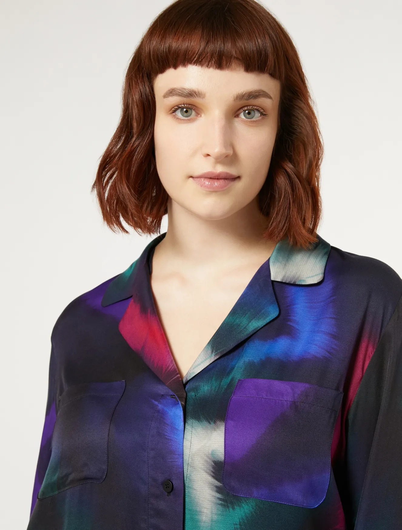 Hemdbluse aus bedrucktem Twill