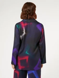 Hemdbluse aus bedrucktem Twill