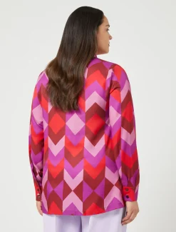 Hemdbluse aus bedrucktem Twill