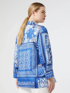 Hemdbluse aus bedrucktem Twill