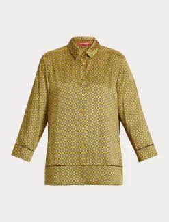 Hemdbluse aus bedrucktem Twill