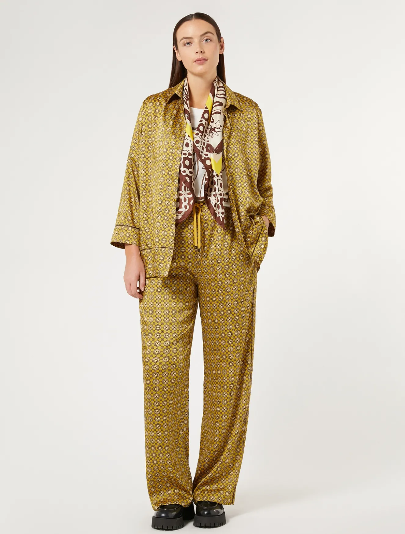 Hemdbluse aus bedrucktem Twill