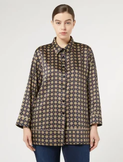 Hemdbluse aus bedrucktem Twill