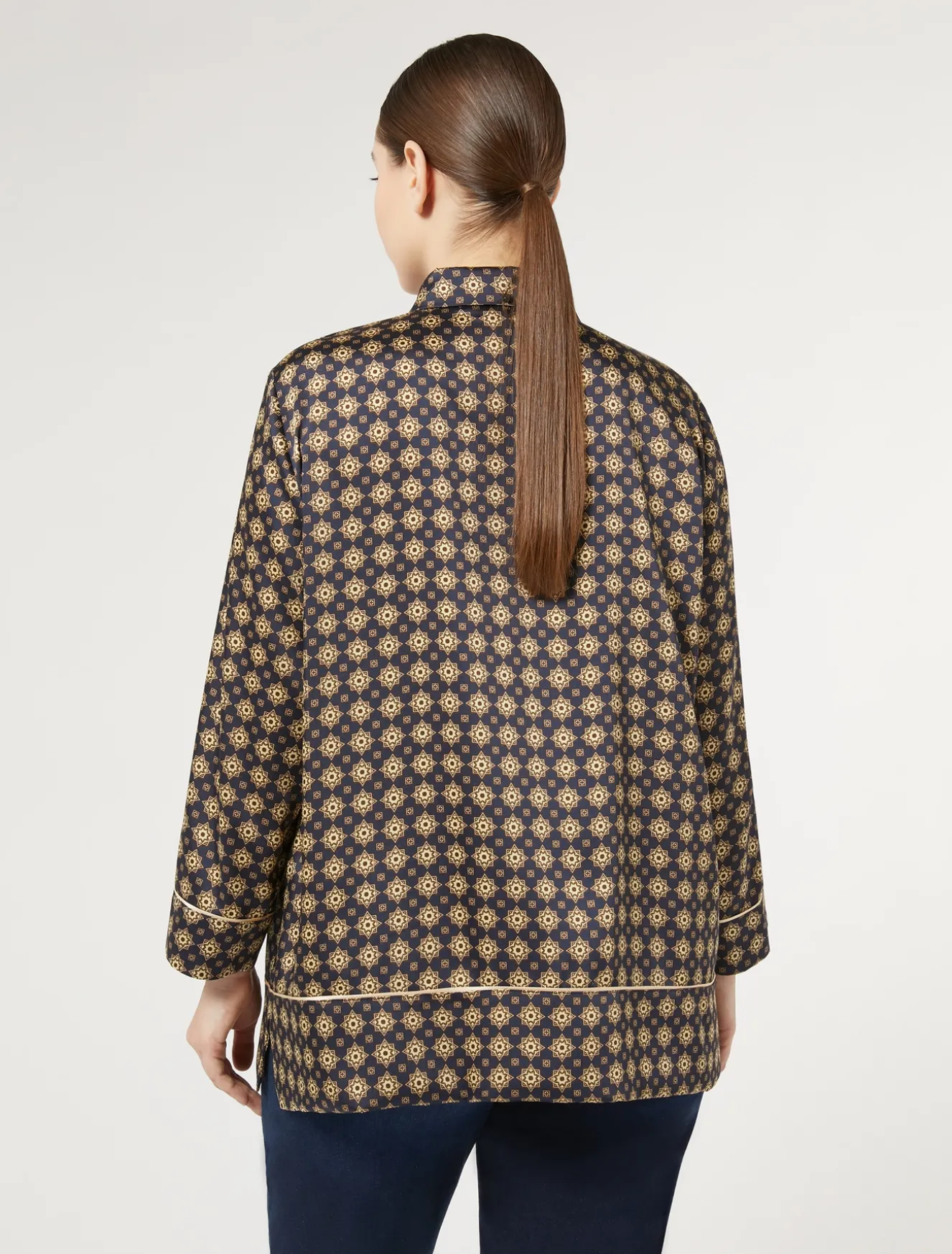 Hemdbluse aus bedrucktem Twill