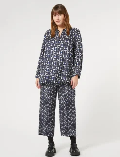 Hemdbluse aus bedrucktem Twill