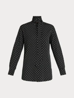 Hemdbluse aus bedrucktem Crêpe de Chine