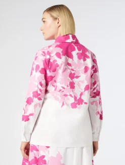 Hemdbluse aus bedruckter Popeline