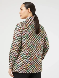 Hemdbluse aus bedruckter Popeline