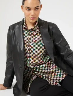 Hemdbluse aus bedruckter Popeline