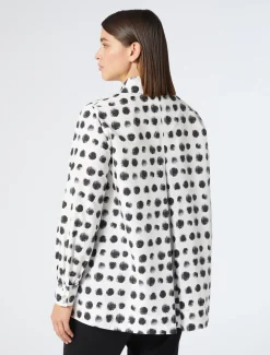 Hemdbluse aus bedruckter Popeline