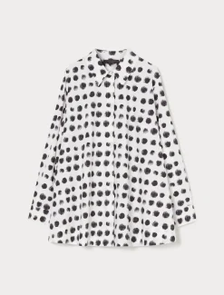 Hemdbluse aus bedruckter Popeline