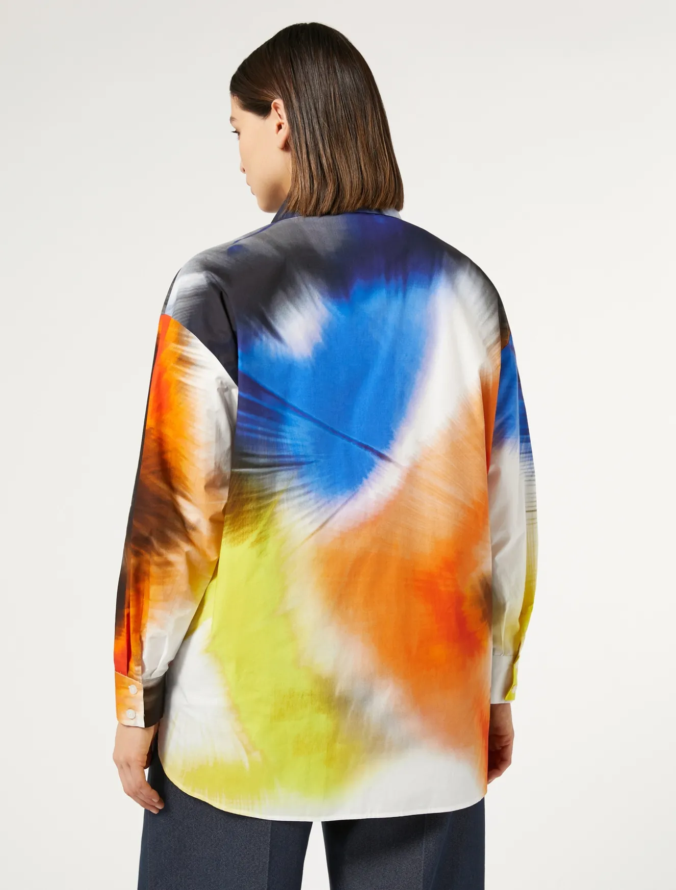 Hemdbluse aus bedruckter Popeline